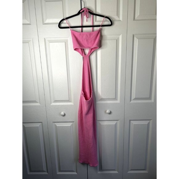 Victor Glemaud Pink Knit Cutout Halter Neck Midi Dress Women's Size X-Small XS - Picture 10 of 10